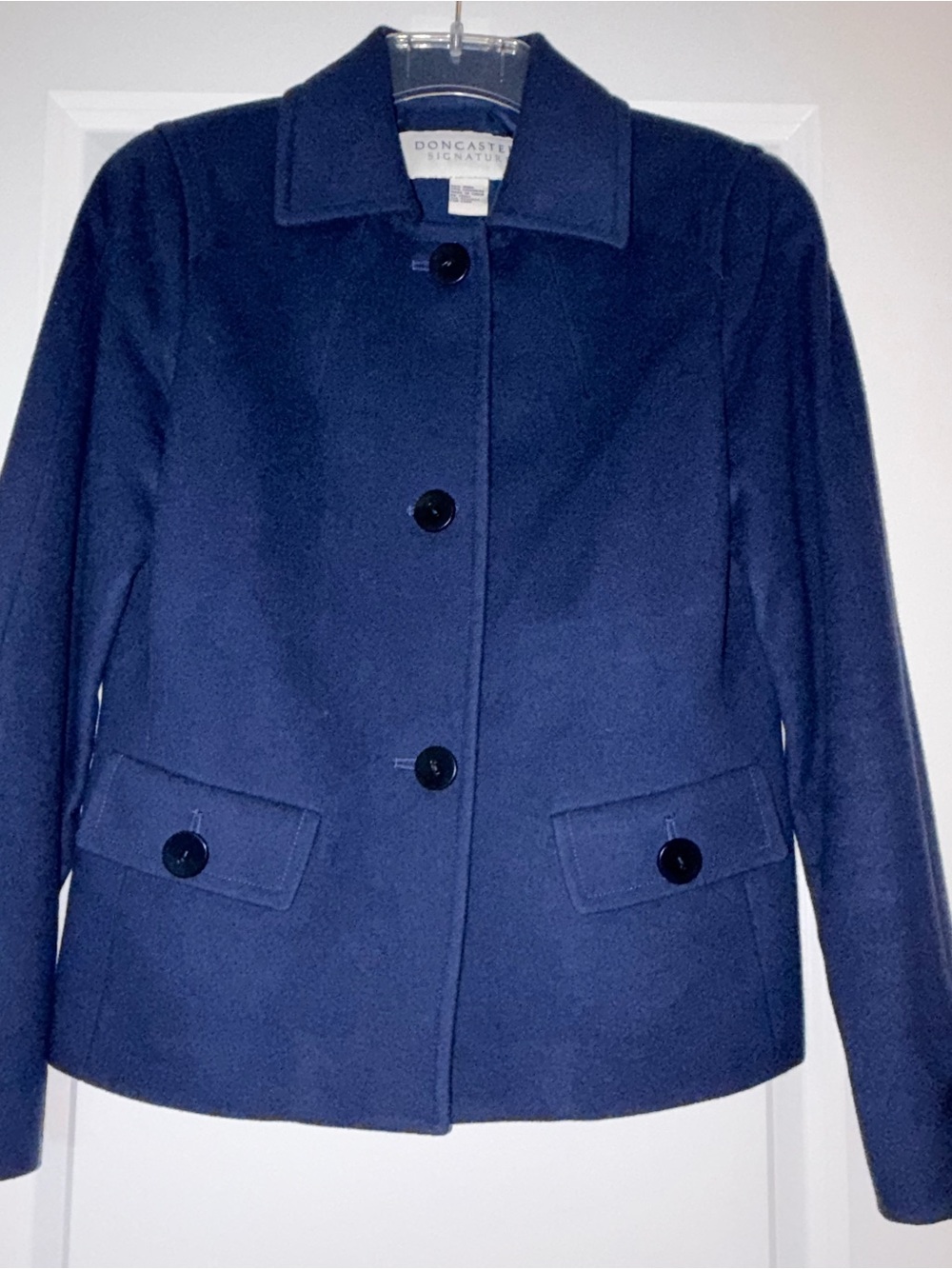 Doncaster Navy Button-Front Pea jacket